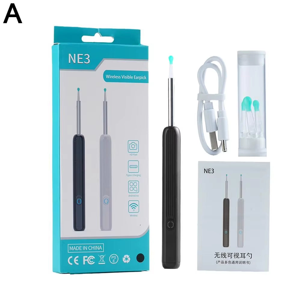 Wireless Smart Visual Ear Cleaner Otoscope Ear Wax Tool NE3 Sticks Ear Removal with Ear Camera Kit Endoscope Ear Cleaning K S3Q3