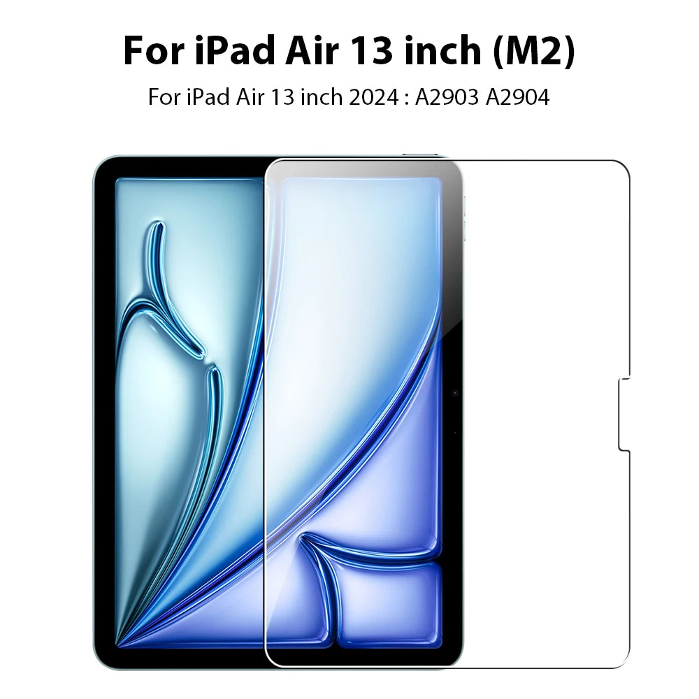 Tempered Glass Screen Protector For Ipad Pro 11 12.9 13 inch 2024 10th Generation Air 5 4 3 2 1 7th 8th 9th 10.2 Mini 6 9.7 Film