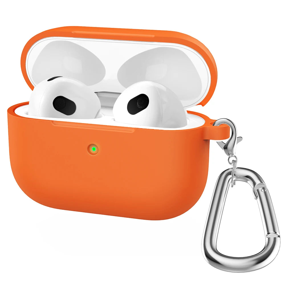 Liquid Silicone Cases For Apple New AirPods 3 case Wireless Bluetooth earphone Case With Hook For Air Pods 3 cover Accessories