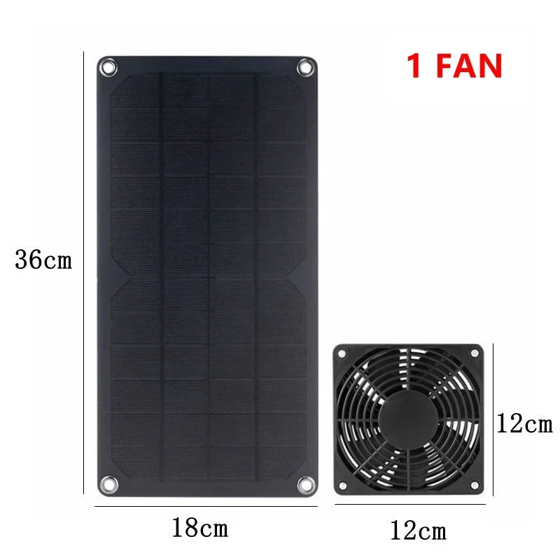 Solar Panel Fan Set 12V 30W Mini Solar Cell DIY Plate Kit Outdoor for Summer Greenhouse Dog Pet Home Ventilation Equipment