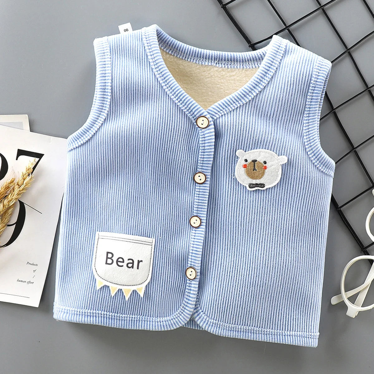 Kids Clothes Waistcoat Children's Vest  Boy Girl Thicken Velvet lining Keep Warm Jackets Vest Children's Clothing  Autumn Winter