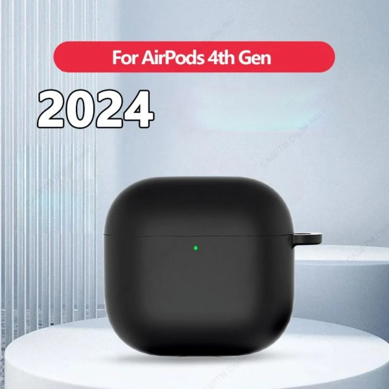 Soft TPU Case For AirPods 4 2024 Silicone Cover For Apple AirPods 4 4th Generation Cases Earphone Protetcive Funda With Hook