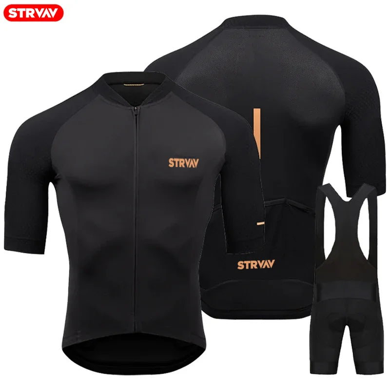 Strvav Men Summer Cycling Clothing Sets Breathable Mountain Bike Cycling Clothes Youth Ropa Ciclismo Verano Triathlon Suits