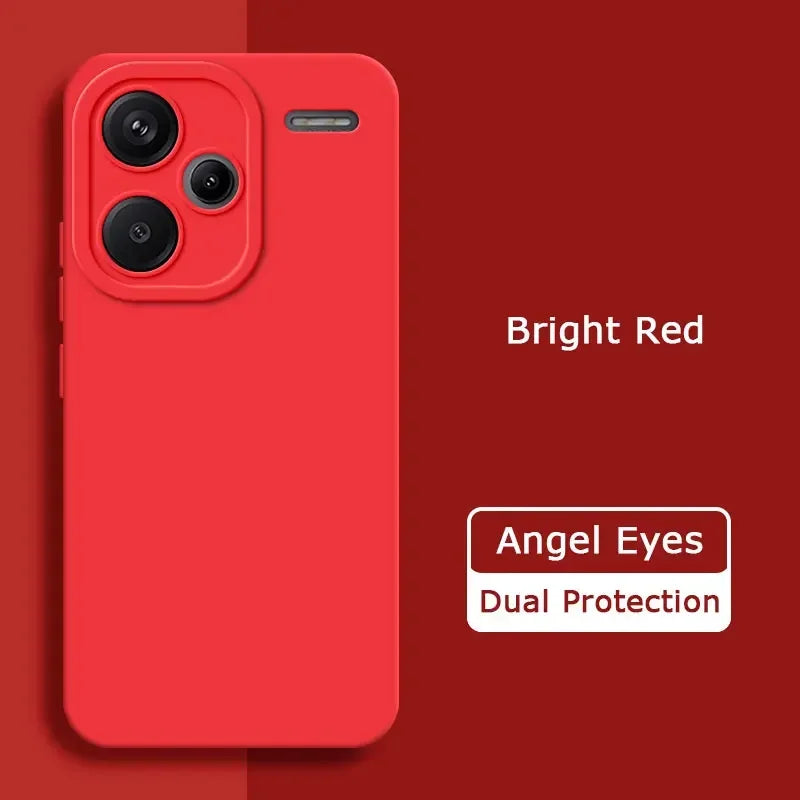 Luxury Angel Eyes Square Liquid Silicone Case Cover for Redmi Note 13 Pro Plus 5G Soft Mobile Phone Bags Note13 13Pro 13ProPlus