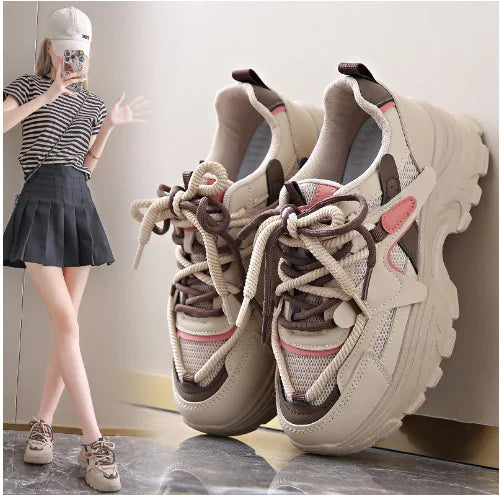 Spring Women's Casual Shoes Lightweight Breathable Sneakers Platform Wear-resistant Jogging Shoes Designer Women's Shoes 2025