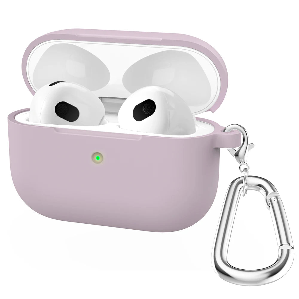 Liquid Silicone Cases For Apple New AirPods 3 case Wireless Bluetooth earphone Case With Hook For Air Pods 3 cover Accessories