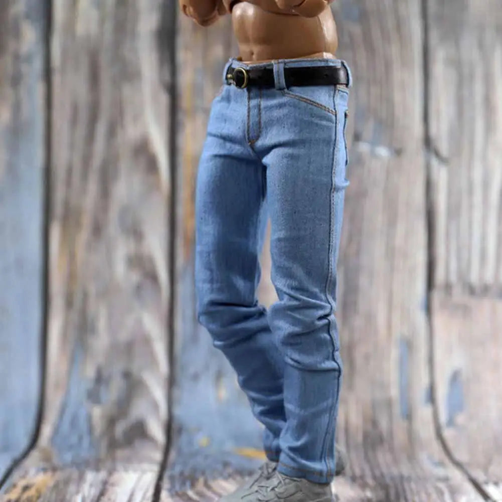 1/6 Scale Jeans 12" Scale Pants Doll Pants Man Doll Clothes