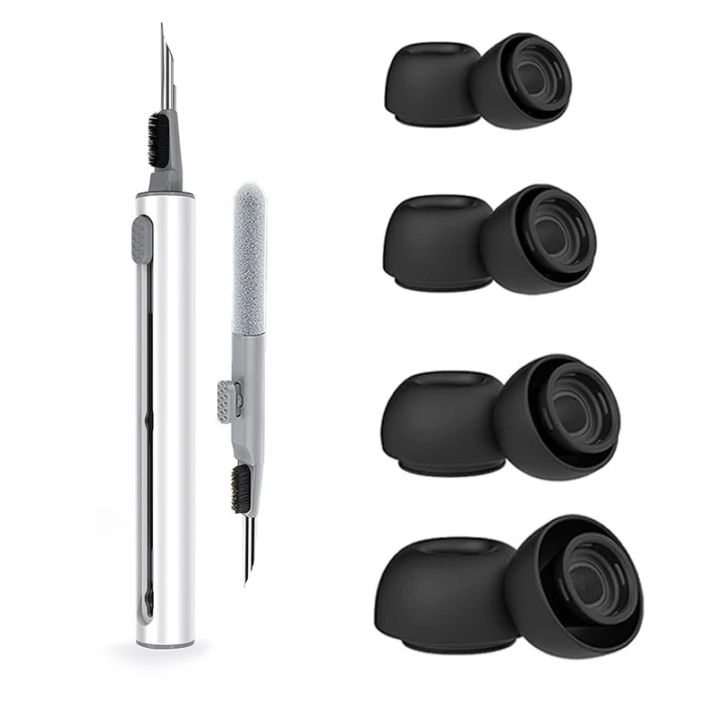 KUTOU 4 Pairs Liquid Silicone Ear Tips for Airpods Pro 1 2 Noise Reduction Pad Earplugs Ear Caps Comes with cleaning pen