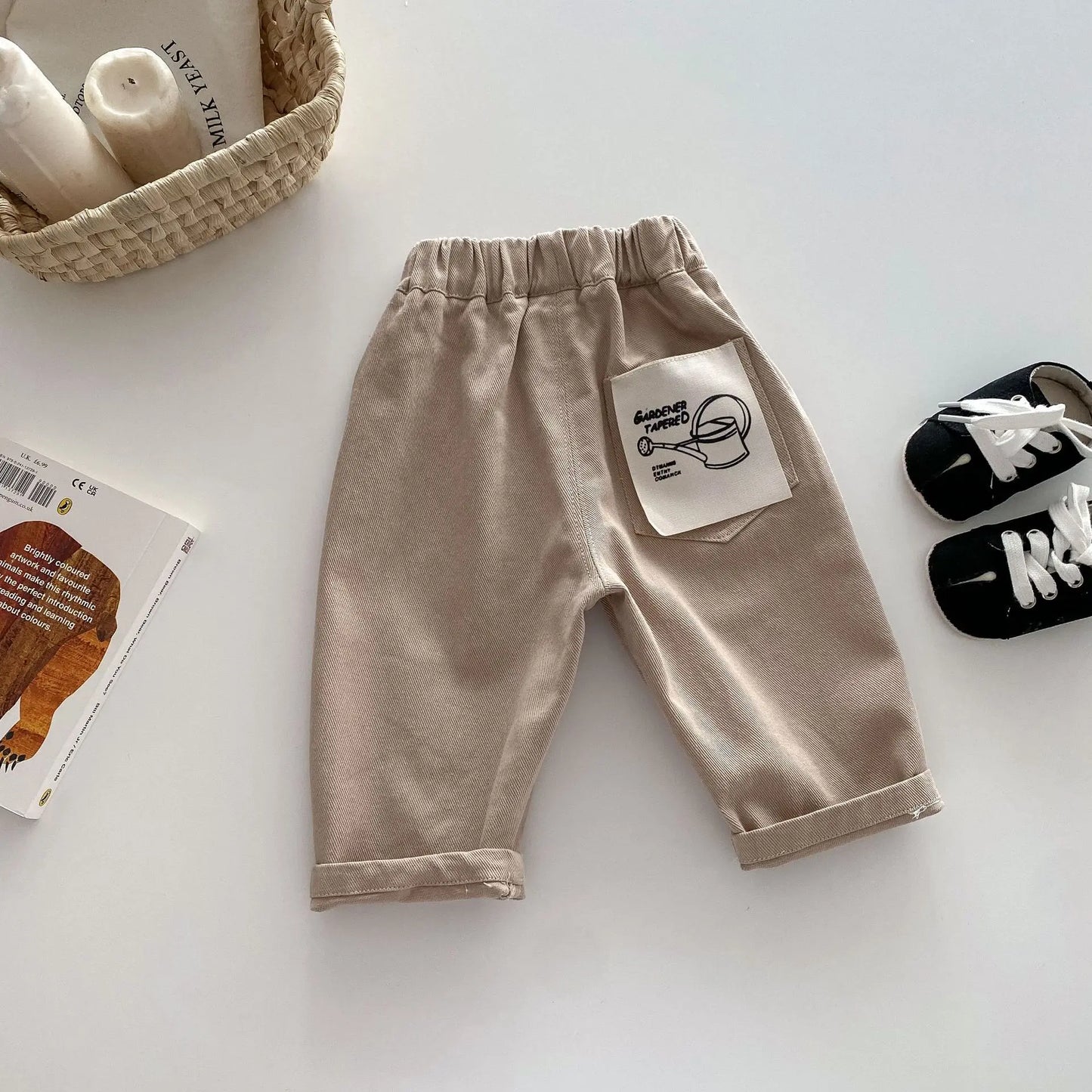 MILANCEL Solid Kids Pants for Boys and Girls  Four Seasons Elastic Waist Casual Toddler Baby Trousers Clothes for 1-6 Years