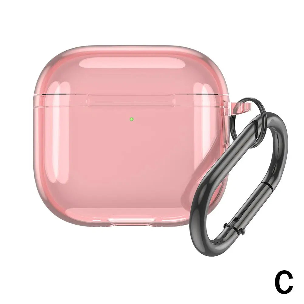 Translucent Protecitve Case For AirPods 4 Premium Sleeve Cover For AirPods 4th Generation Case Drop Protector with Carabiner