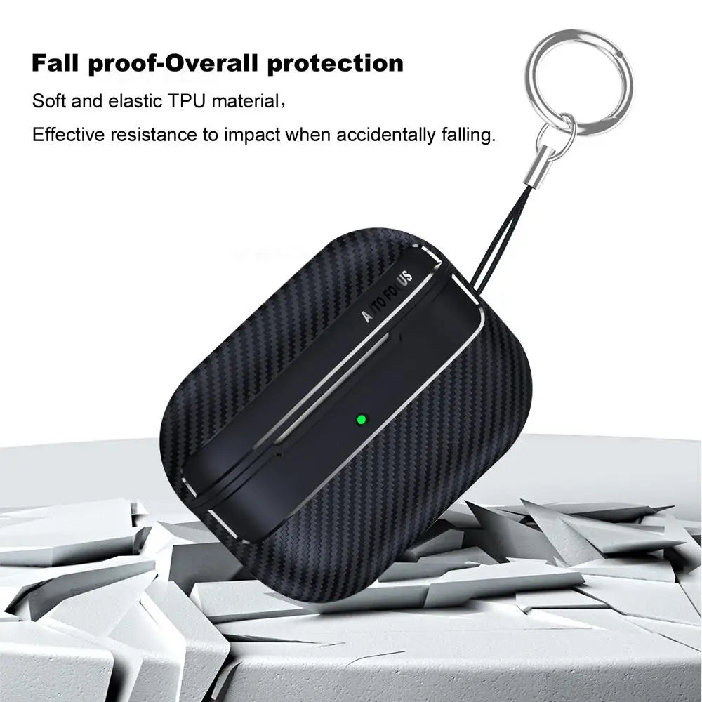 For Airpods Pro 2 Case Carbon Fiber Earphone Cover For Apple AirPods Pro 3 Third Generation pro 2 usb c Boxs Case with Hook