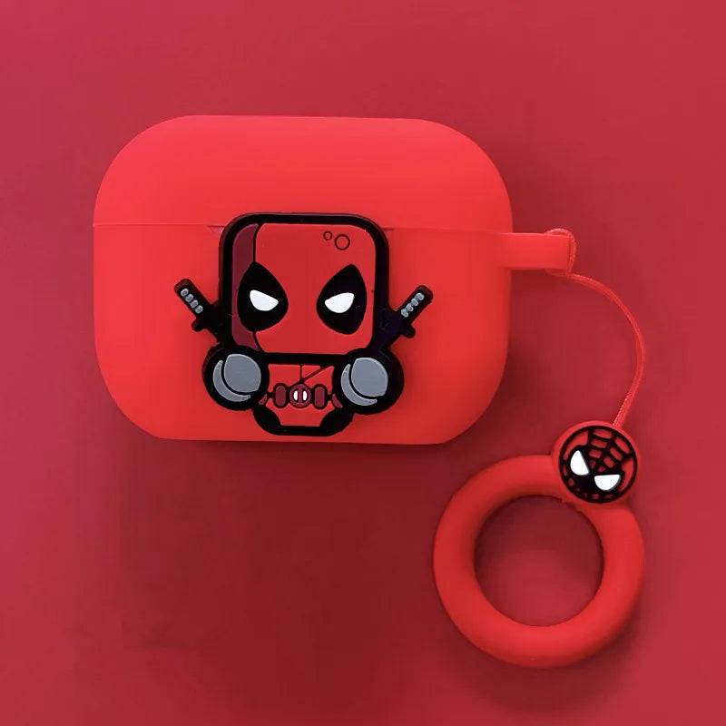 Marvel Deadpool Earphone Case Cover For Apple Airpods Pro 2/1 2 3 Silicone Wireless Earbuds Protective Shell With Keychain