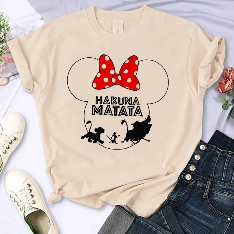 Funny Kawaii 90s The Lion King T-shirt Funny Disney T Shirt Harajuku Hakuna Matata Tshirt Women Top Tees Female Clothes