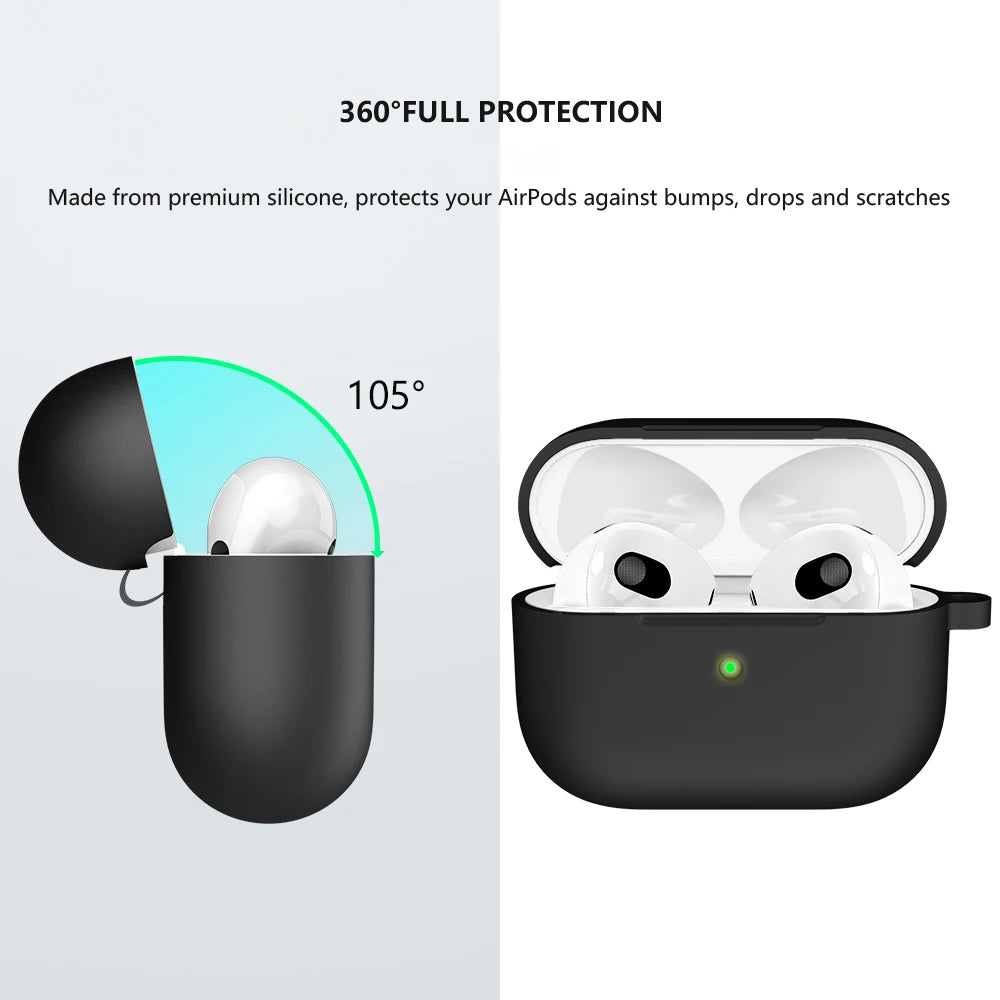 Liquid Silicone Cases For Apple New AirPods 3 case Wireless Bluetooth earphone Case With Hook For Air Pods 3 cover Accessories