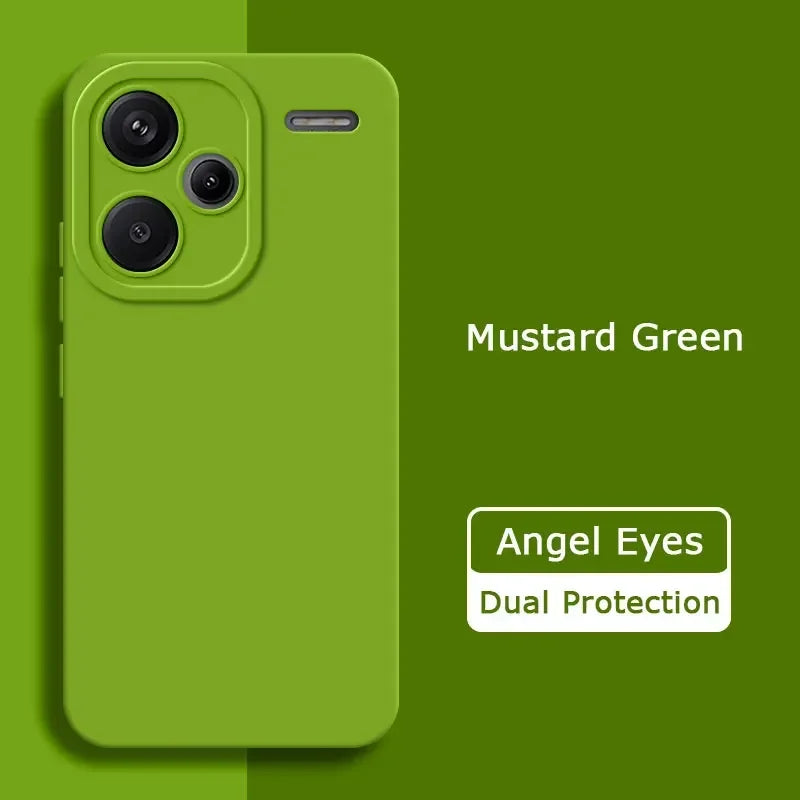 Luxury Angel Eyes Square Liquid Silicone Case Cover for Redmi Note 13 Pro Plus 5G Soft Mobile Phone Bags Note13 13Pro 13ProPlus