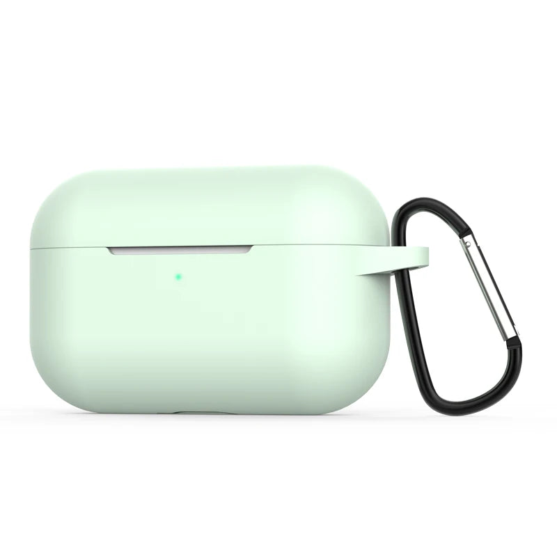 For AirPods Pro Protective Case Silicone New Solid Color Apple Airpods 2 1 Bluetooth Headset Soft Case Cover with Hook