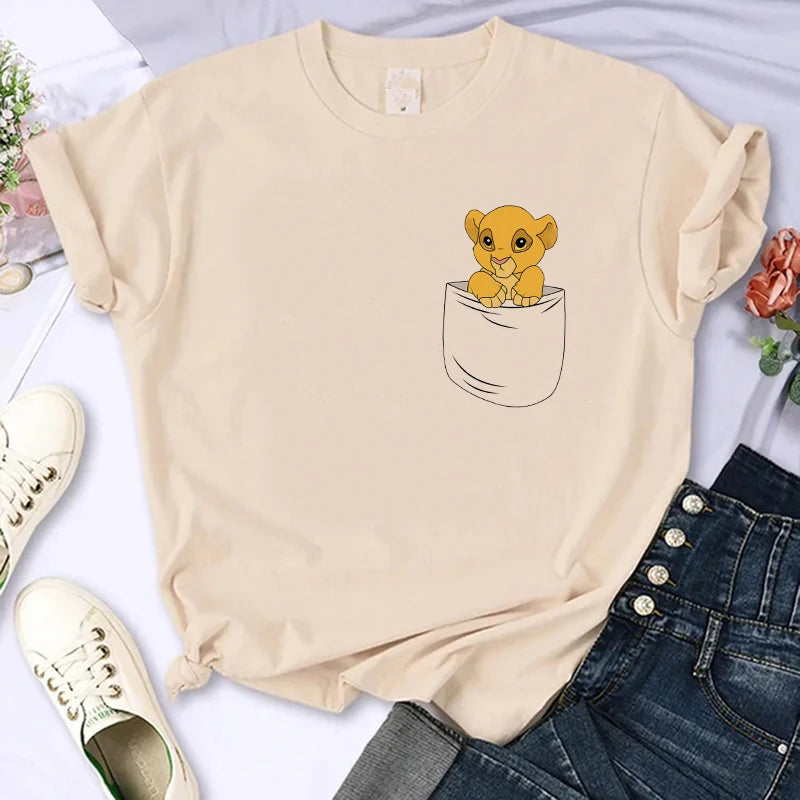 Funny Kawaii 90s The Lion King T-shirt Funny Disney T Shirt Harajuku Hakuna Matata Tshirt Women Top Tees Female Clothes