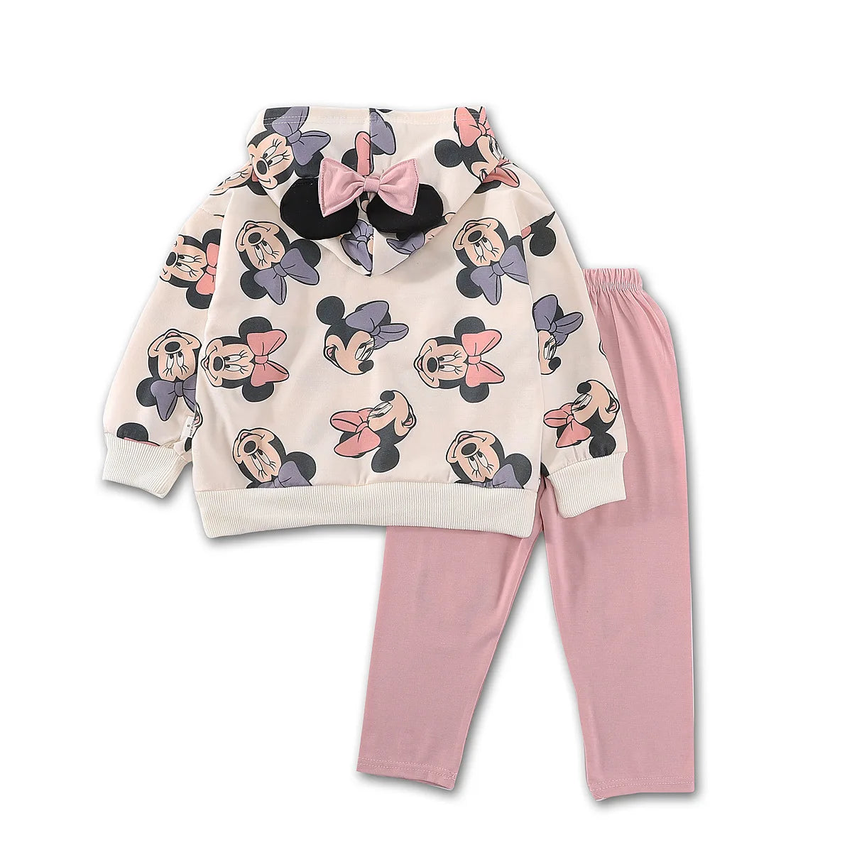 Spring Little Girl Minnie Mouse Princess Hoodie Set Fall Girls Toddler Cute Disney Casual Dress Kids Long Sleeve Printed Clothes