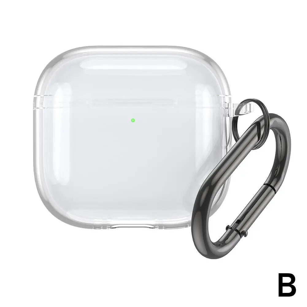 Translucent Protecitve Case For AirPods 4 Premium Sleeve Cover For AirPods 4th Generation Case Drop Protector with Carabiner