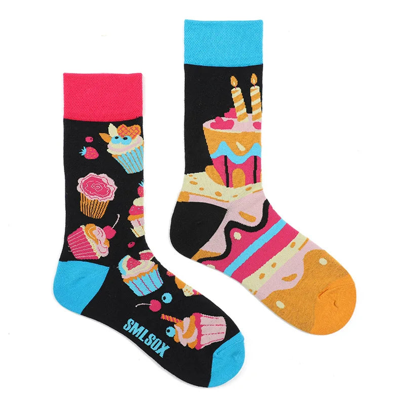 1 Pair Man Women Sock Original AB Tide Socks Colorful Socks Flowers Fruits Candy Cotton Socks Daily Friend Get-together Gifts