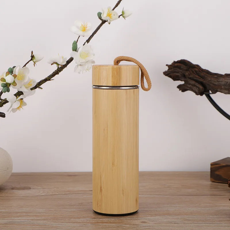 Personalized Bamboo Thermos Insulated Mup Creative Bamboo Insulated Water Bottle Heated Travel Cup Office Cup