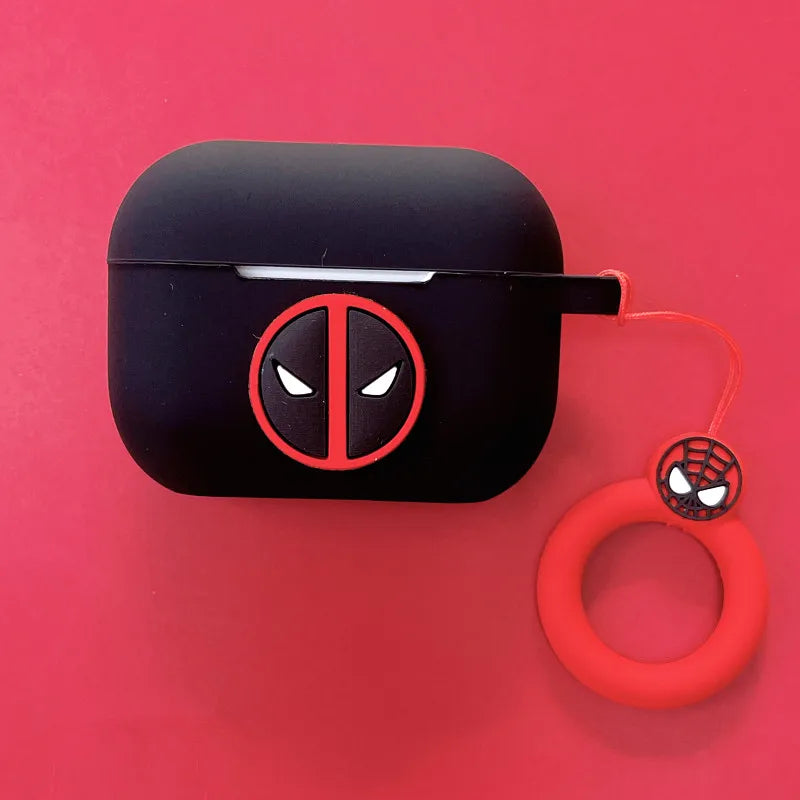 Marvel Deadpool Earphone Case Cover For Apple Airpods Pro 2/1 2 3 Silicone Wireless Earbuds Protective Shell With Keychain