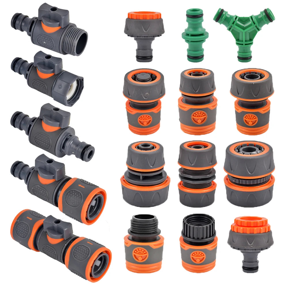 1/2" 3/4" 1 Inch Garden Hose Quick Connector Stopwater Connector Garden Tap Water Gun Coupler Watering Pipe Fitting