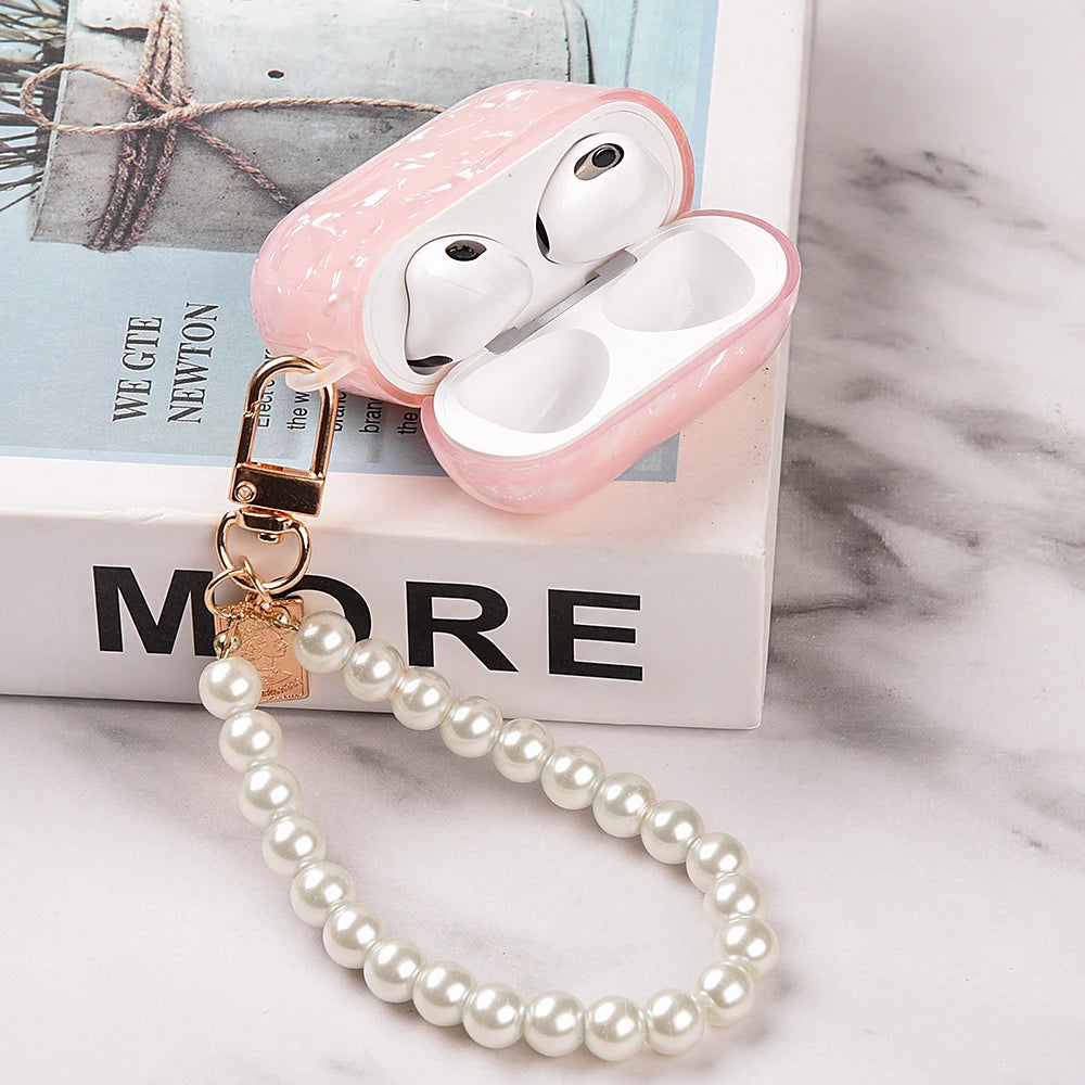 For Airpods Pro 2 Case Luxury Pearl Pendant Wireless Headphone Cover For Apple Airpods 3 Pro USB C 2nd 3rd Generation TPU Shell