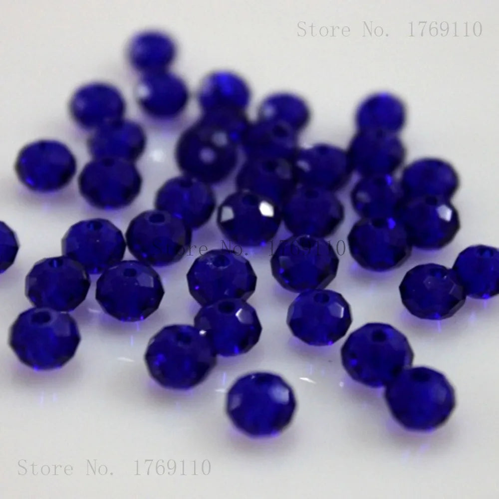 Isywaka Light Blue Colors 4*6mm 50pcs Rondelle  Austria faceted Crystal Glass Beads Loose Spacer Round Beads for Jewelry Making