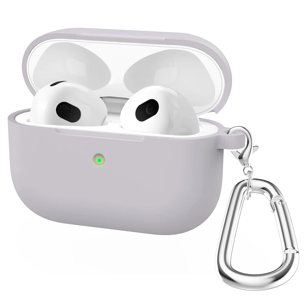 Liquid Silicone Cases For Apple New AirPods 3 case Wireless Bluetooth earphone Case With Hook For Air Pods 3 cover Accessories