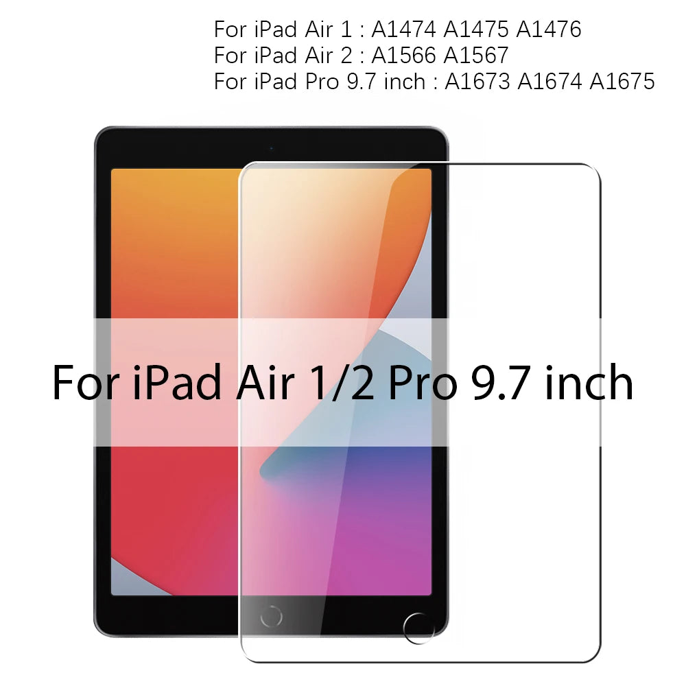 Tempered Glass Screen Protector For Ipad Pro 11 12.9 13 inch 2024 10th Generation Air 5 4 3 2 1 7th 8th 9th 10.2 Mini 6 9.7 Film