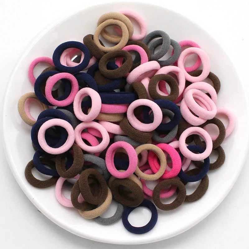 100/200PCS Women Girls Colorful Nylon Elastic Hair Bands Ponytail Hold Small Hair Tie Rubber Bands Scrunchie Hair Accessories