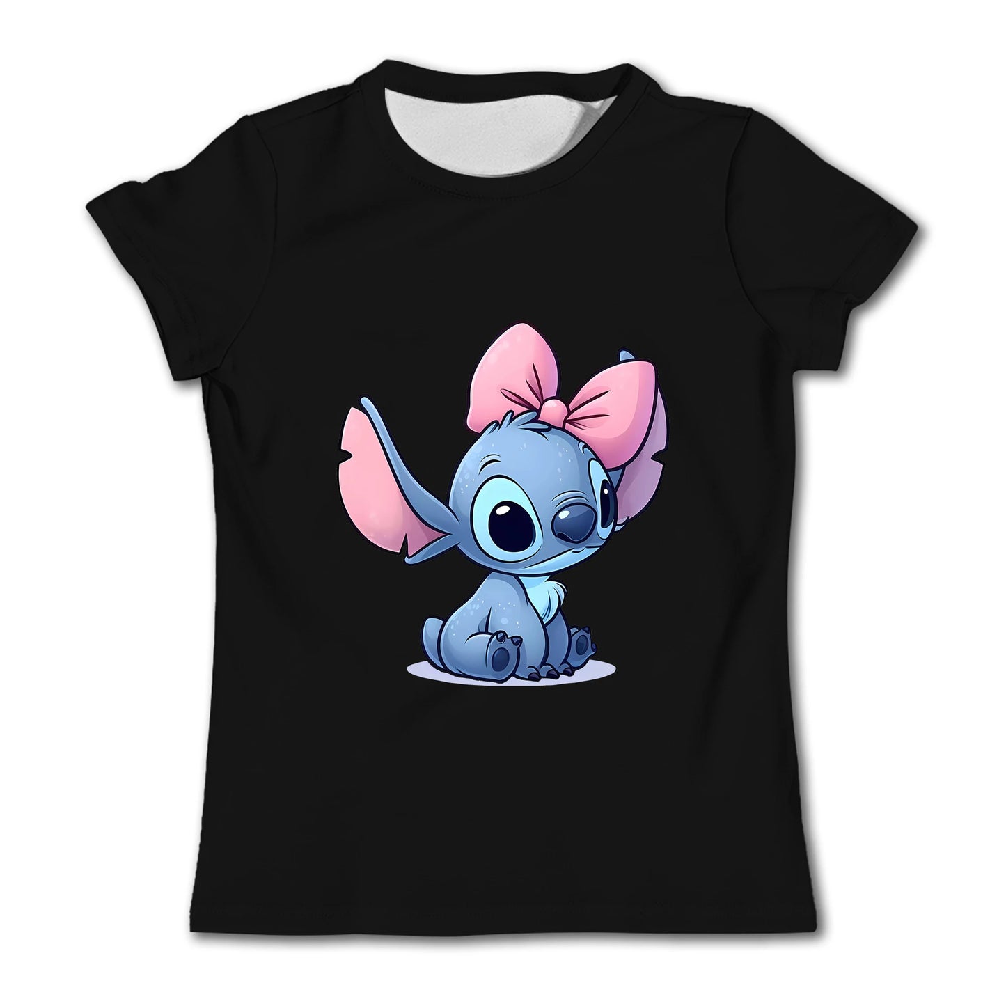 Girls Kawaii Stitch T-shirt Child Girl Clothing Toddler Tees Children Clothes 2024 Summer Short Sleeve Kids Boy Cartoon Tee Tops