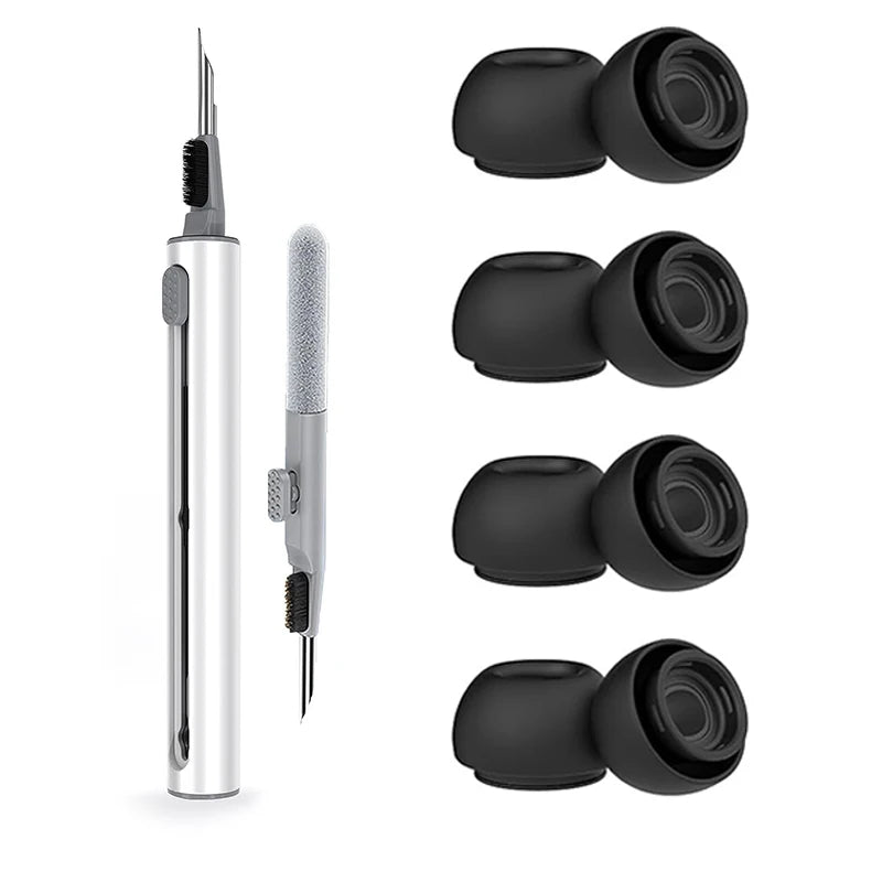 KUTOU 4 Pairs Liquid Silicone Ear Tips for Airpods Pro 1 2 Noise Reduction Pad Earplugs Ear Caps Comes with cleaning pen