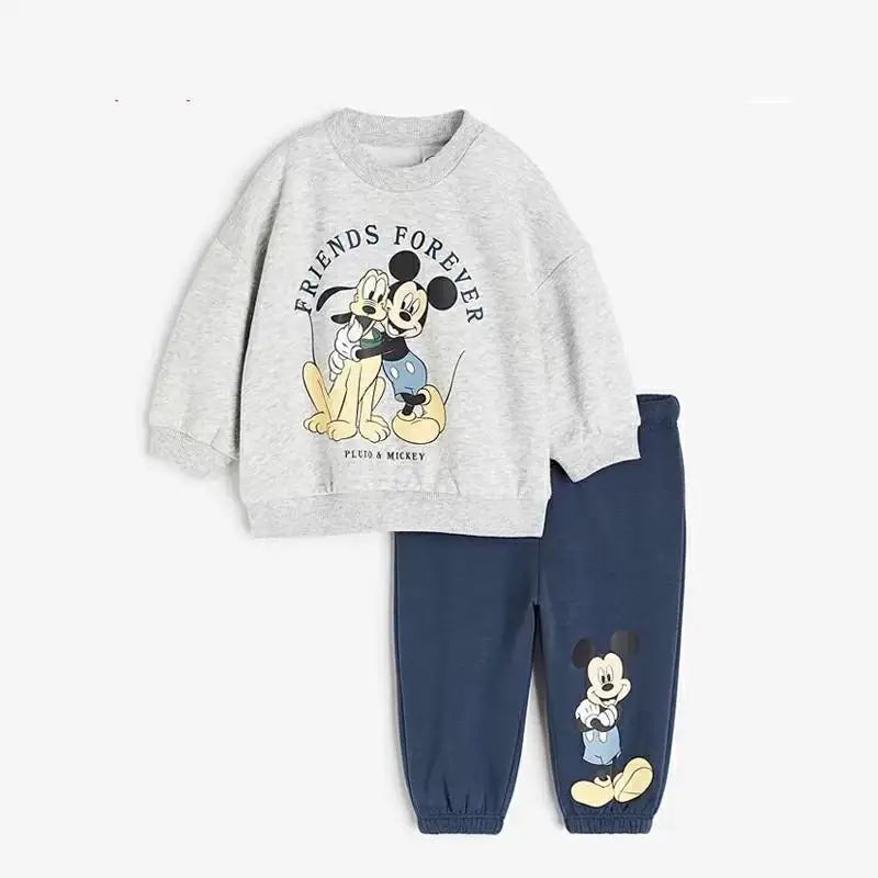 Boys And Girls Autumn Tracksuits Loose Thin Fashion Kids Long Sleeved Pullover Hoodie Sweatpants Two Piece Set Children Clothes