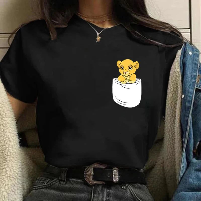 Funny Kawaii 90s The Lion King T-shirt Funny Disney T Shirt Harajuku Hakuna Matata Tshirt Women Top Tees Female Clothes