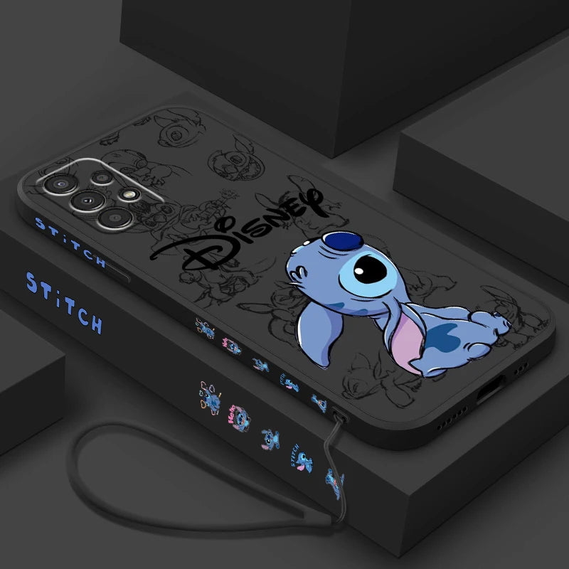 Lilo & Stitch Disney For Samsung A72 A54 A53 A52 A42 A34 A32 A25 A24 A23 A22 A15 A14 A13 A12 Liquid Left Rope Phone Case