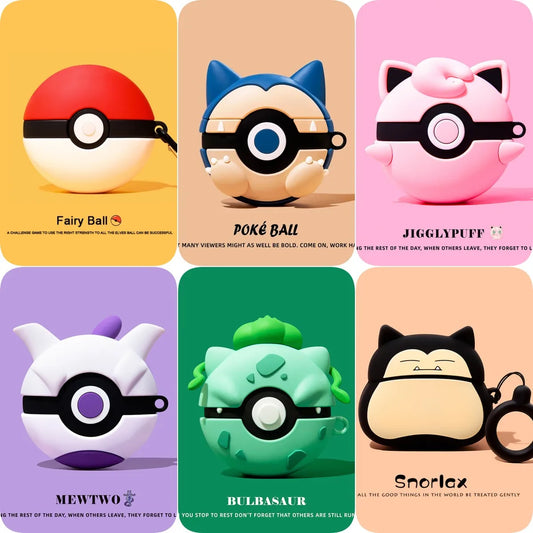 Poke Ball For Airpods Pro 2 Case,Cute 3D Cartoon Anime Case For Airpods Pro Case,Soft Silicone Earphone Cover For Boys/Kids