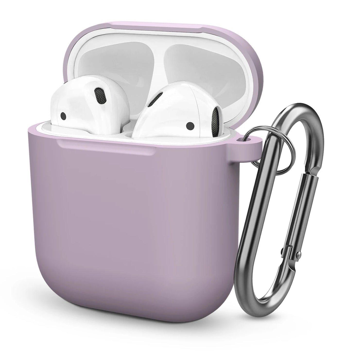 Soft Silicone Protective Case For Airpods 2 1 Wireless Earphone Case Cover For Apple Air Pods 1 2 Headphones Case With Carabiner