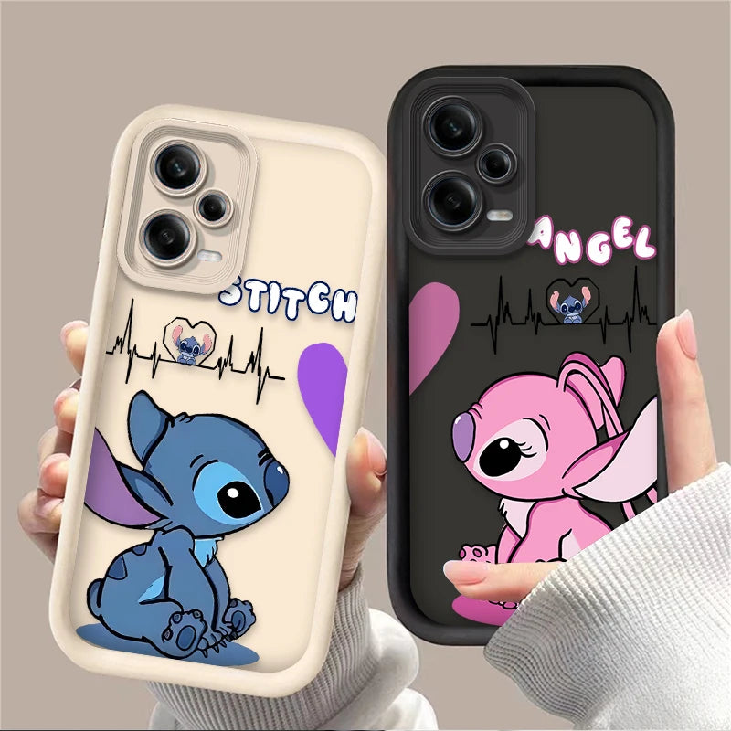 Lovely Disney Stitch Phone Case For Xiaomi Redmi Note 11 12 13 Pro Plus 4G 5G 12S 11S 10S 10 9 9S 8 12C 13C Soft Silicone Funda