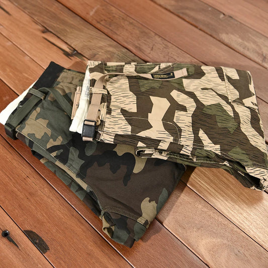 New Japanese Vintage Men's Casual Pants Camouflage Cargo Pants Male Straight Fashion Crimping Male Clothes Baggy Trousers