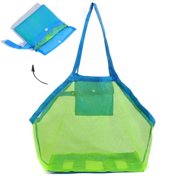 Large Beach Toy Mesh Bag Children Sand Away Protable Mesh Bag Kids Toys Storage Bag for Toys Clothes Towels Sundries Storage Bag