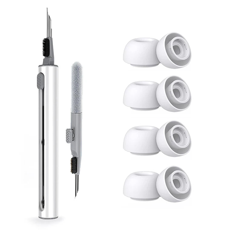 KUTOU 4 Pairs Liquid Silicone Ear Tips for Airpods Pro 1 2 Noise Reduction Pad Earplugs Ear Caps Comes with cleaning pen