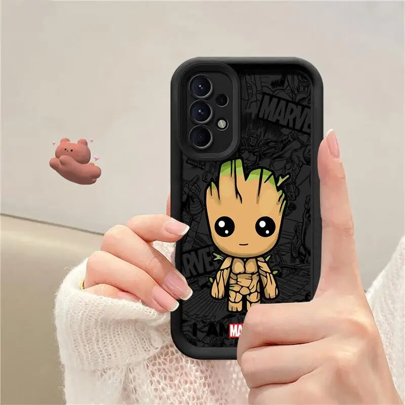 Marvel Deadpool Groot Phone Case for Samsung Galaxy A25 A35 A15 A51 A55 A51 A71 A72 A73 A52 A52s A53 A54 4G 5G Soft Copa