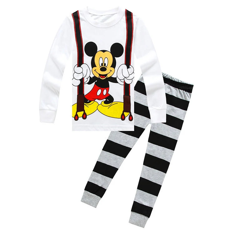 Spring Autumn Girls Minnie Children's Clothing Sets Sleepwear Thanksgiving Nighty Clothes Kids Pajamas Set Baby Girls Pyjamas