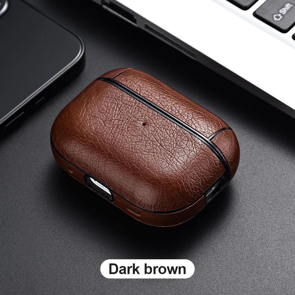 For Airpods Pro 2 Case Leather Business Earphone Case Headset Shell Headphone Cover For Apple Air Pod 3 Pro 2nd Generation USB C