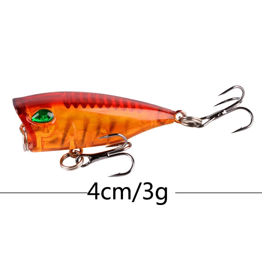 1Pcs 7cm 12g Popper Fishing Lure Hard Artificial Bait Topwater with 2 Treble Hooks Carp Fishing Lures Wobbler Crankbait Pesca