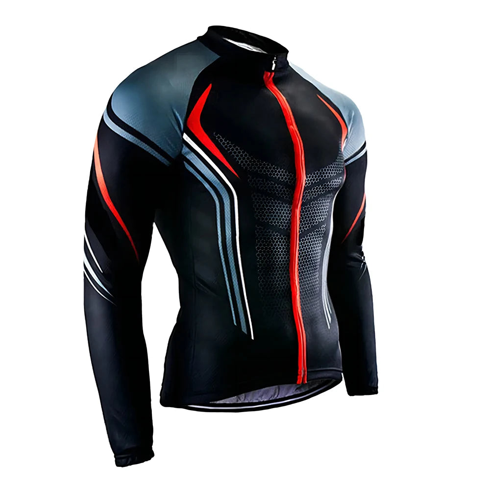 Men’s Summer New Team Jersey Men's Long Sleeve Cycling Jersey Bike Riding Wear Bicycle Clothes