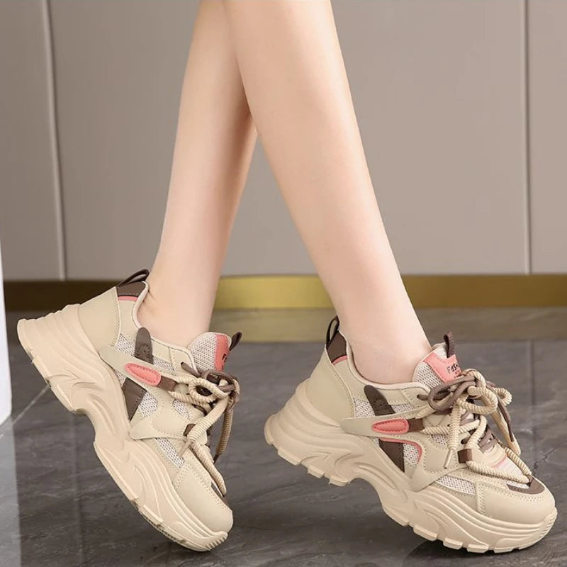 Spring Women's Casual Shoes Lightweight Breathable Sneakers Platform Wear-resistant Jogging Shoes Designer Women's Shoes 2025