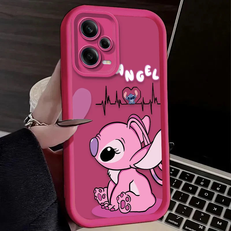 Lovely Disney Stitch Phone Case For Xiaomi Redmi Note 11 12 13 Pro Plus 4G 5G 12S 11S 10S 10 9 9S 8 12C 13C Soft Silicone Funda